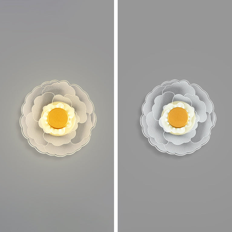 Creative Lotus Flower Iron Acrylic LED Wall Sconce Lamp