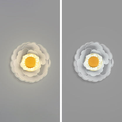 Creative Lotus Flower Iron Acrylic LED Wall Sconce Lamp