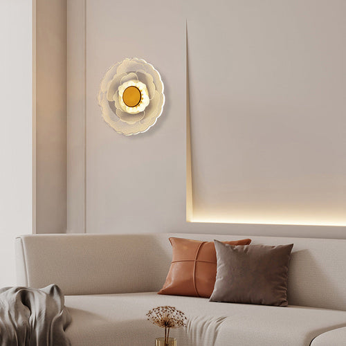 Creative Lotus Flower Iron Acrylic LED Wall Sconce Lamp