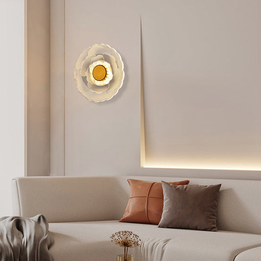 Creative Lotus Flower Iron Acrylic LED Wall Sconce Lamp