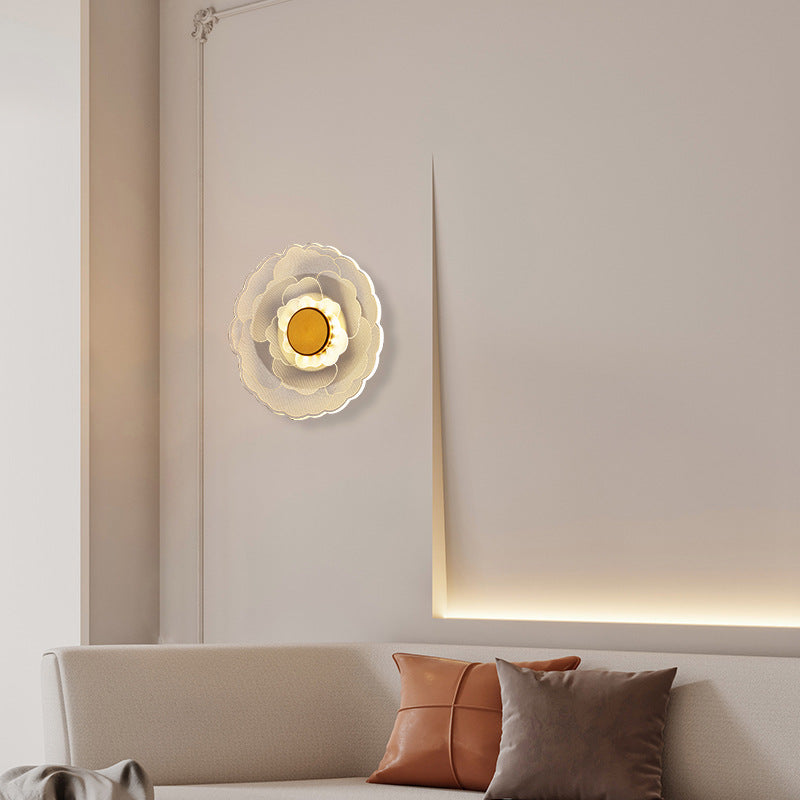 Creative Lotus Flower Iron Acrylic LED Wall Sconce Lamp