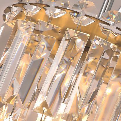 Round Crystal Stainless Steel 1-Light Wall Sconce Lamp