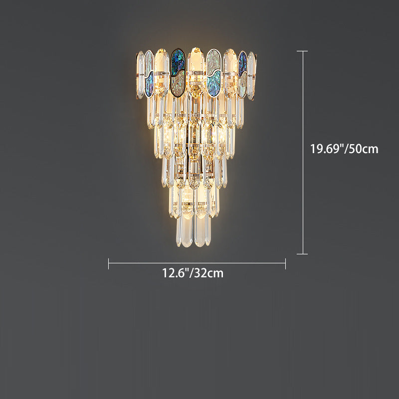 Luxury Hardware Crystal Disc 5-Light Wall Sconce Lamp