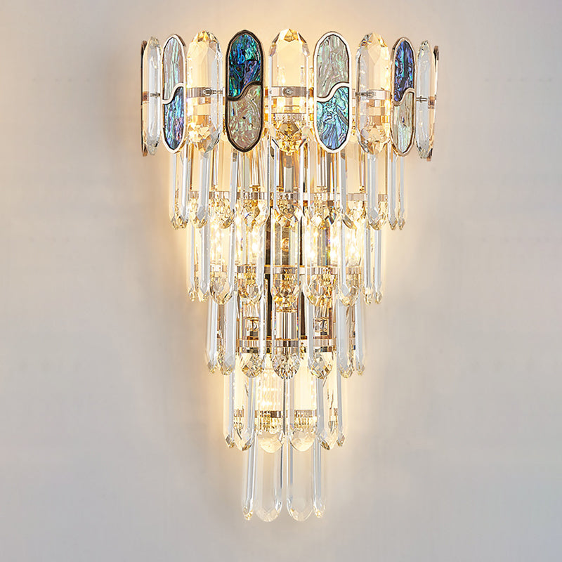 Luxury Hardware Crystal Disc 5-Light Wall Sconce Lamp