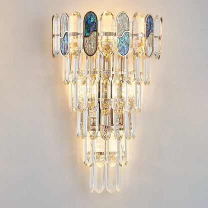 Luxury Hardware Crystal Disc 5-Light Wall Sconce Lamp