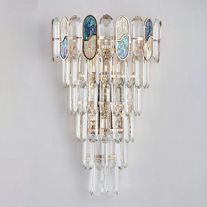 Luxury Hardware Crystal Disc 5-Light Wall Sconce Lamp