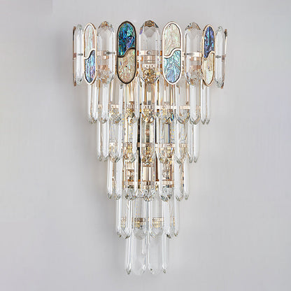 Luxury Hardware Crystal Disc 5-Light Wall Sconce Lamp