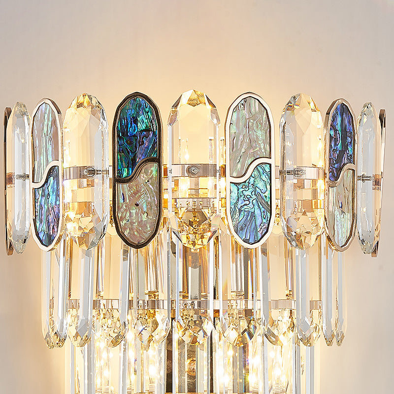 Luxury Hardware Crystal Disc 5-Light Wall Sconce Lamp