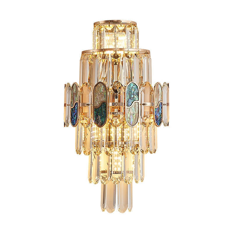 Luxury Hardware Crystal Disc 5-Light Wall Sconce Lamp