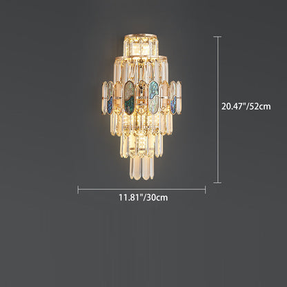 Luxury Hardware Crystal Disc 5-Light Wall Sconce Lamp