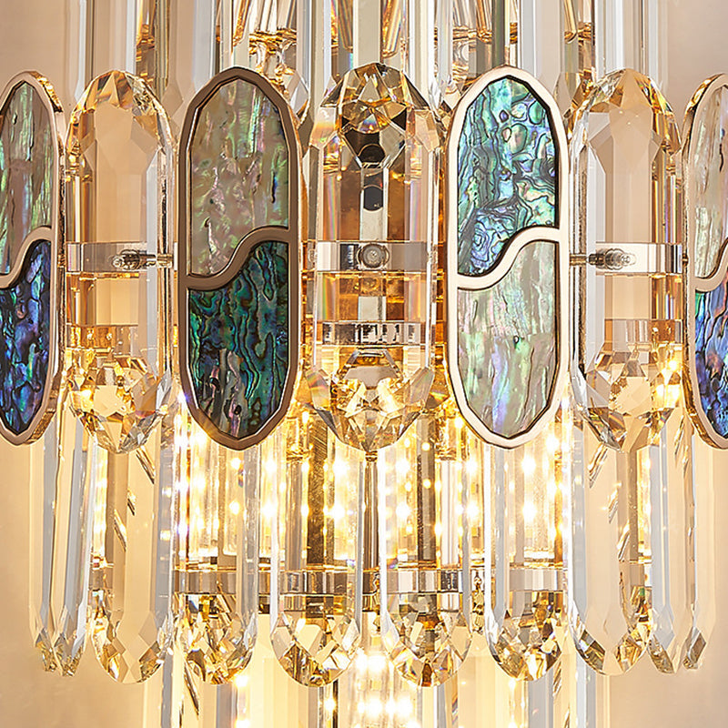 Luxury Hardware Crystal Disc 5-Light Wall Sconce Lamp
