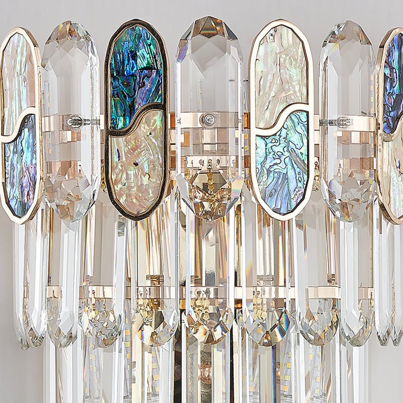 Luxury Hardware Crystal Disc 5-Light Wall Sconce Lamp