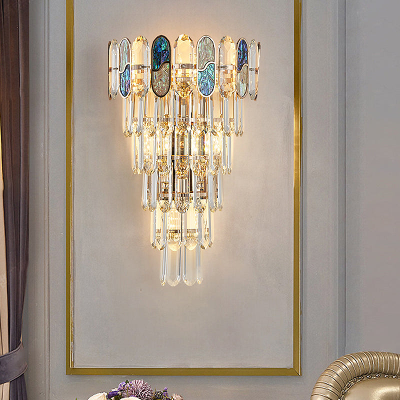Luxury Hardware Crystal Disc 5-Light Wall Sconce Lamp