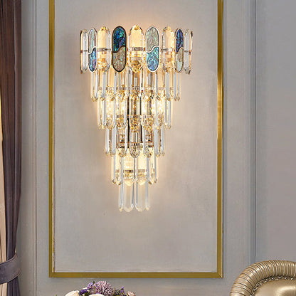 Luxury Hardware Crystal Disc 5-Light Wall Sconce Lamp