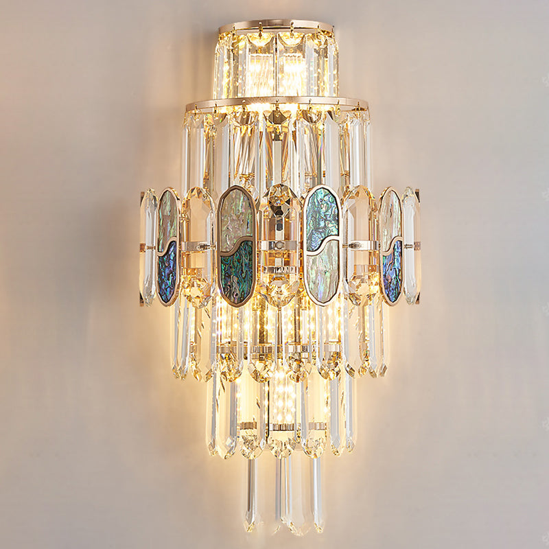 Luxury Hardware Crystal Disc 5-Light Wall Sconce Lamp