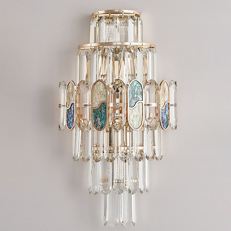 Luxury Hardware Crystal Disc 5-Light Wall Sconce Lamp
