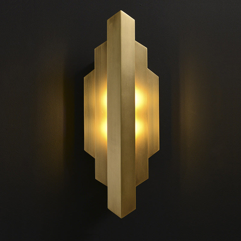 Iron Geometric Rectangle Stitching 1-Light Wall Sconce Lamp