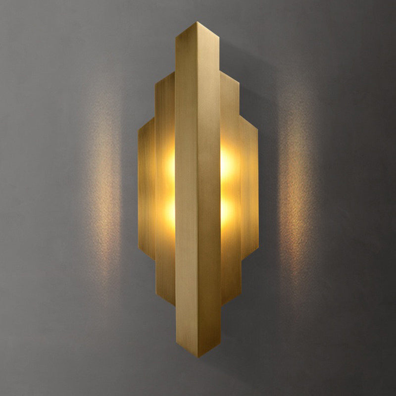 Iron Geometric Rectangle Stitching 1-Light Wall Sconce Lamp