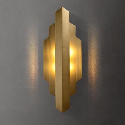 Iron Geometric Rectangle Stitching 1-Light Wall Sconce Lamp