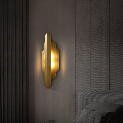 Iron Geometric Rectangle Stitching 1-Light Wall Sconce Lamp