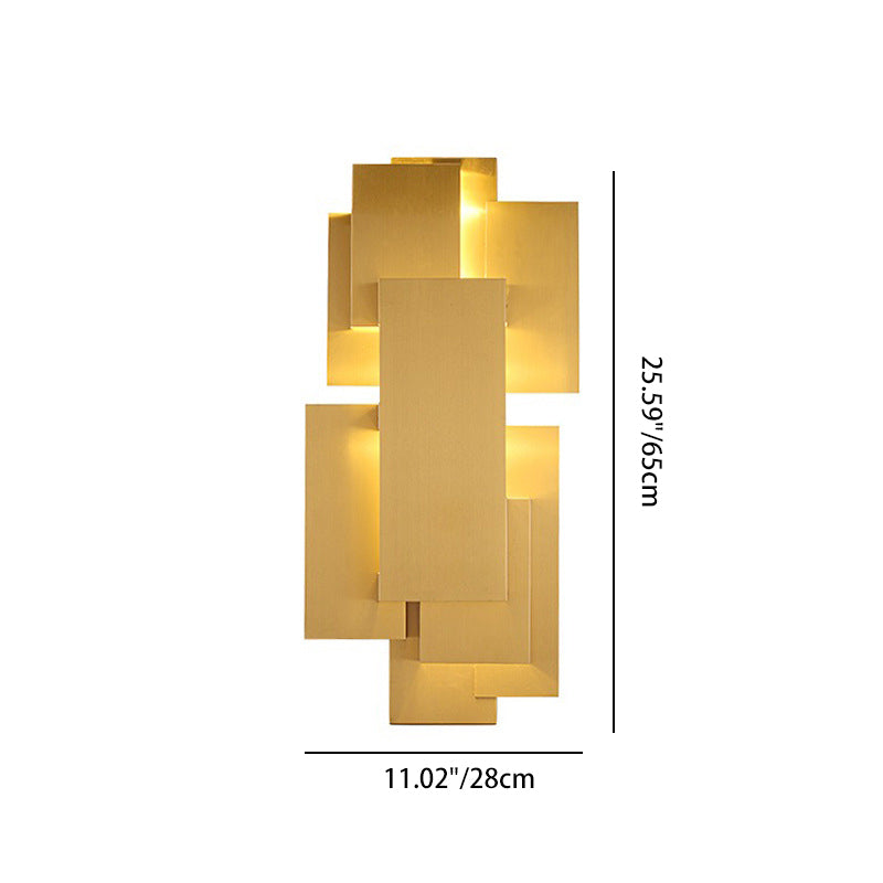 Iron Geometric Rectangle Stitching 1-Light Wall Sconce Lamp