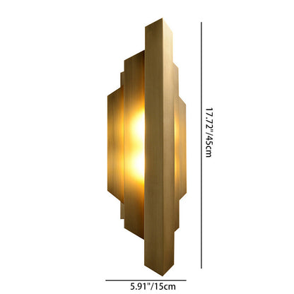 Iron Geometric Rectangle Stitching 1-Light Wall Sconce Lamp