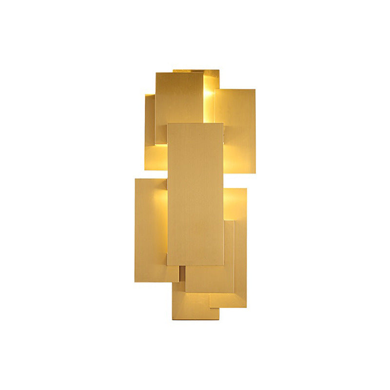 Iron Geometric Rectangle Stitching 1-Light Wall Sconce Lamp