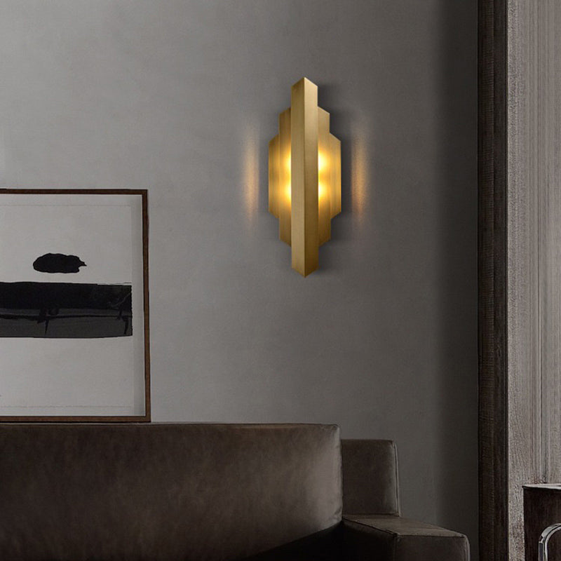 Iron Geometric Rectangle Stitching 1-Light Wall Sconce Lamp