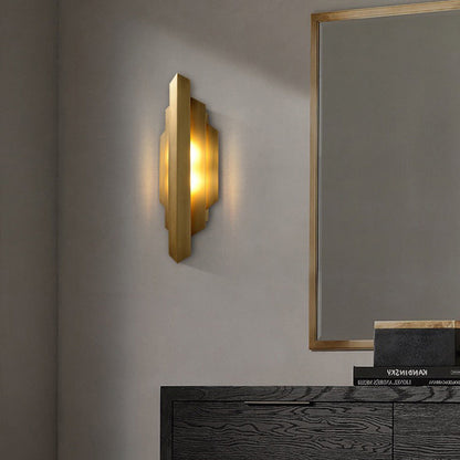 Iron Geometric Rectangle Stitching 1-Light Wall Sconce Lamp