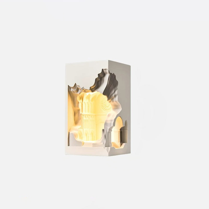 Plaster Castle Palace 1-Light Embedded Wall Sconce Lamp