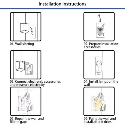 Plaster Castle Palace 1-Light Embedded Wall Sconce Lamp