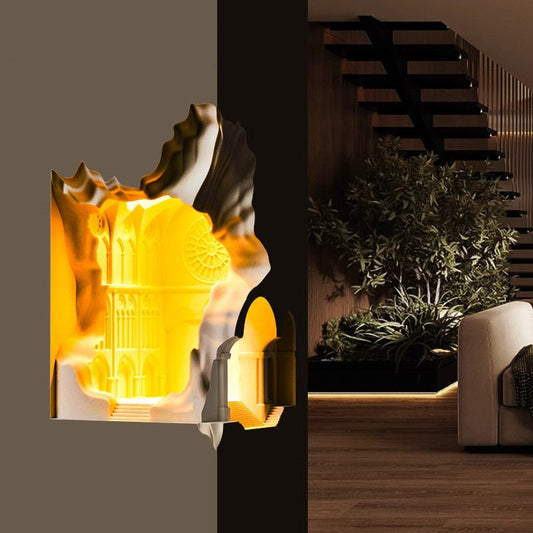 Plaster Castle Palace 1-Light Embedded Wall Sconce Lamp