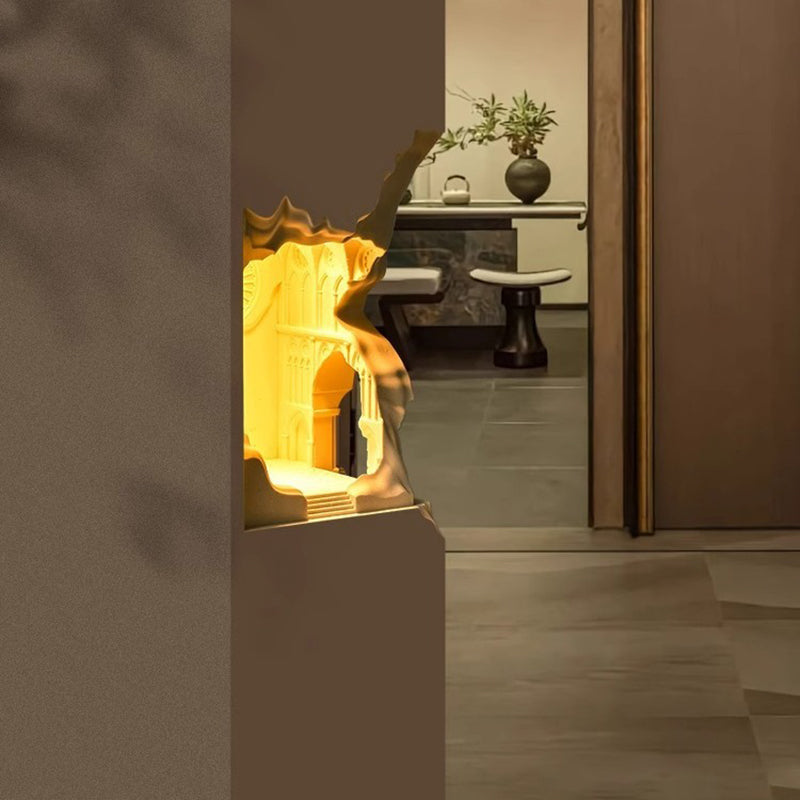 Plaster Castle Palace 1-Light Embedded Wall Sconce Lamp