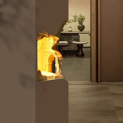Plaster Castle Palace 1-Light Embedded Wall Sconce Lamp