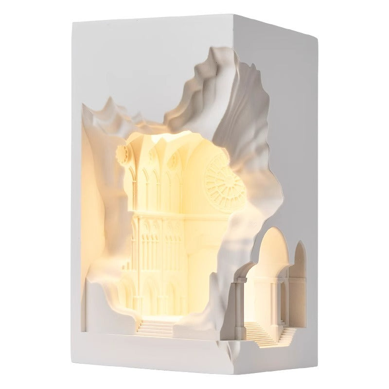 Plaster Castle Palace 1-Light Embedded Wall Sconce Lamp