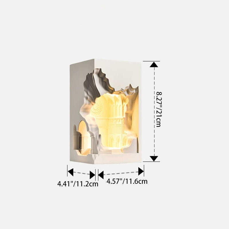Plaster Castle Palace 1-Light Embedded Wall Sconce Lamp