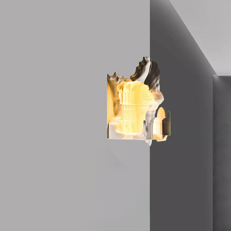 Plaster Castle Palace 1-Light Embedded Wall Sconce Lamp