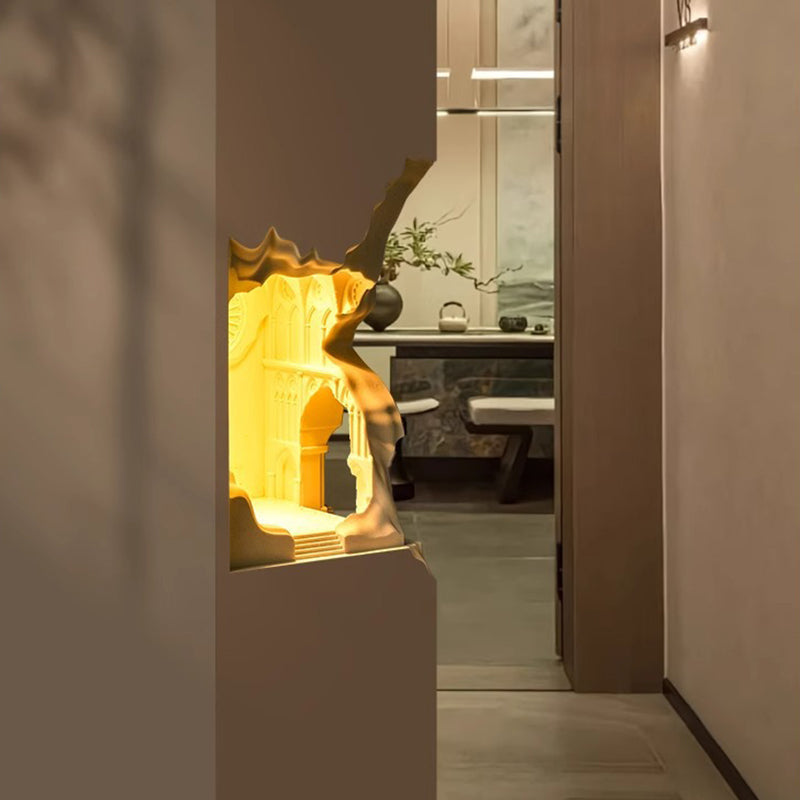 Plaster Castle Palace 1-Light Embedded Wall Sconce Lamp