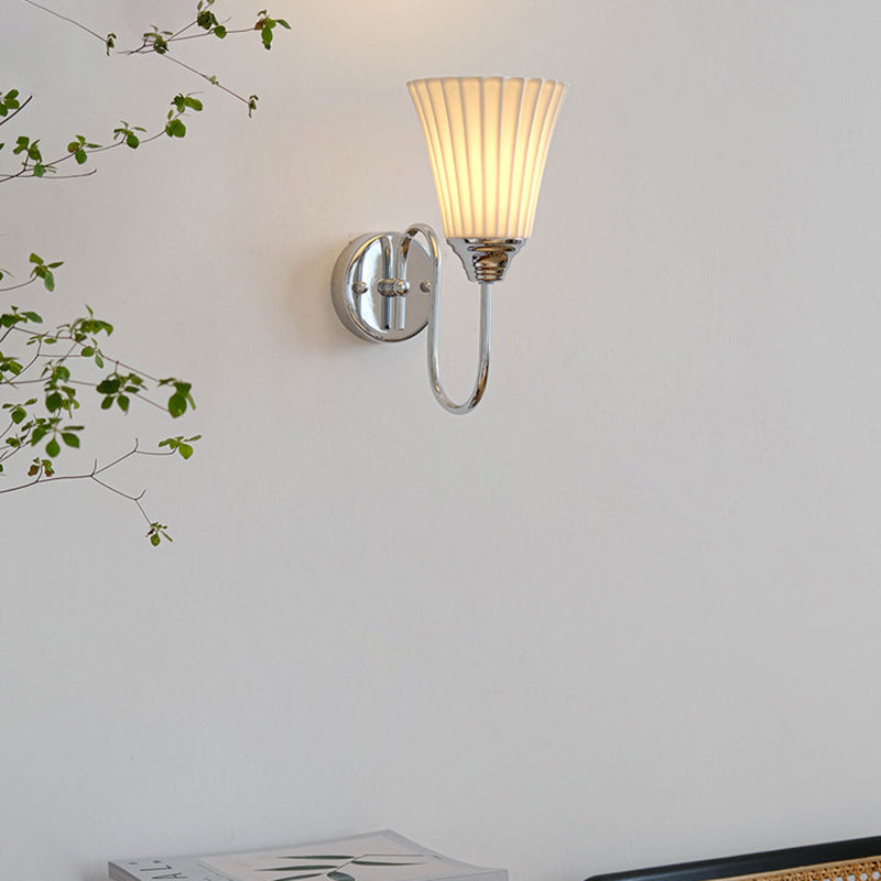 Vertical Grain Ceramic Iron 1-Light Wall Sconce Lamp