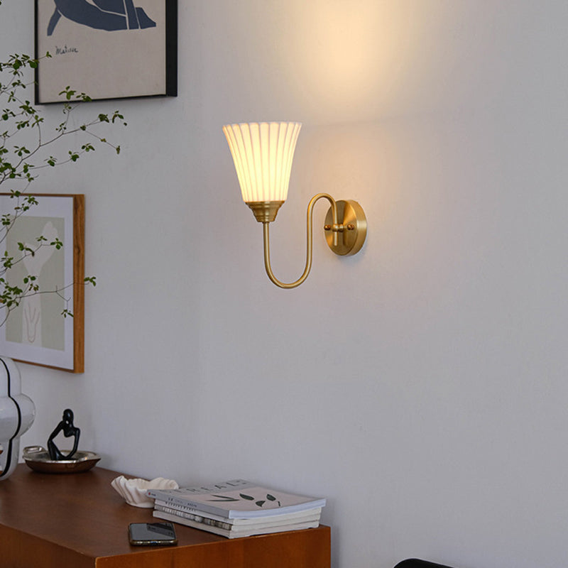 Vertical Grain Ceramic Iron 1-Light Wall Sconce Lamp