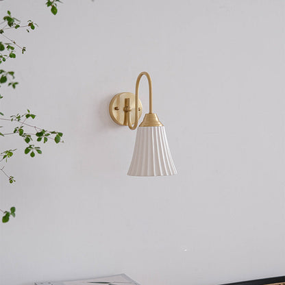 Vertical Grain Ceramic Iron 1-Light Wall Sconce Lamp