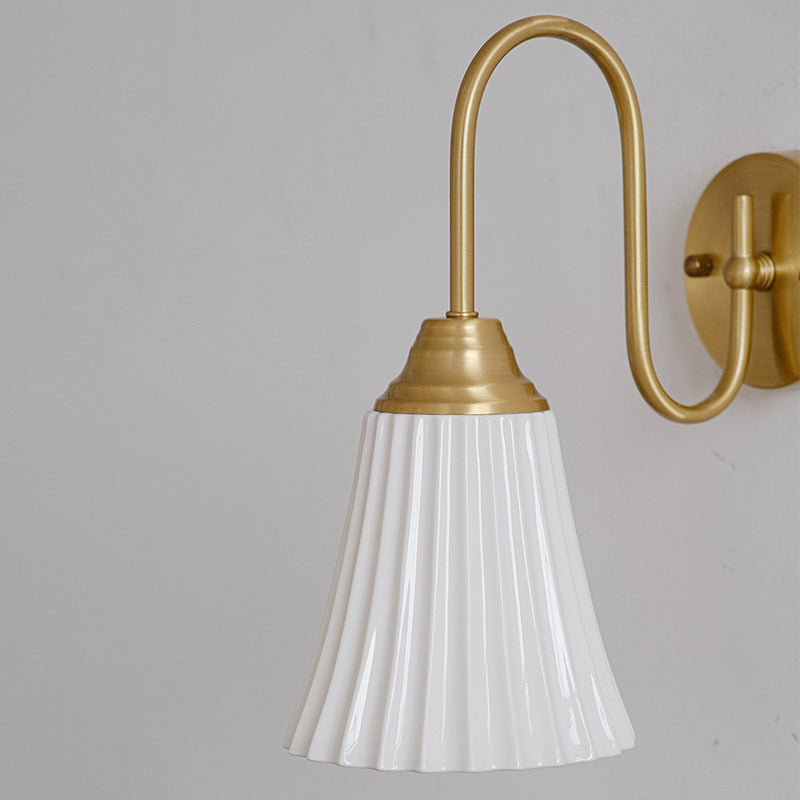 Vertical Grain Ceramic Iron 1-Light Wall Sconce Lamp