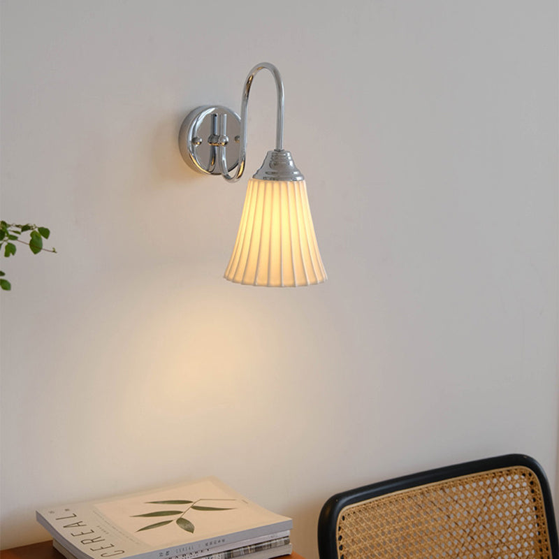 Vertical Grain Ceramic Iron 1-Light Wall Sconce Lamp
