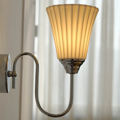 Vertical Grain Ceramic Iron 1-Light Wall Sconce Lamp