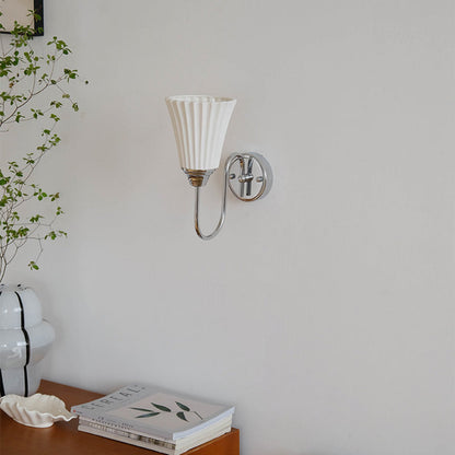 Vertical Grain Ceramic Iron 1-Light Wall Sconce Lamp