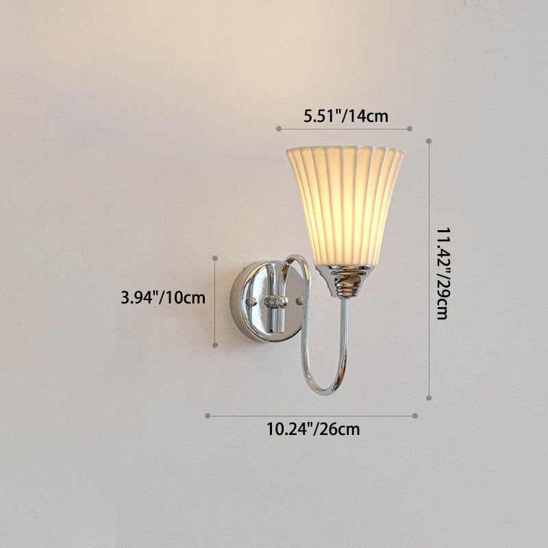 Vertical Grain Ceramic Iron 1-Light Wall Sconce Lamp