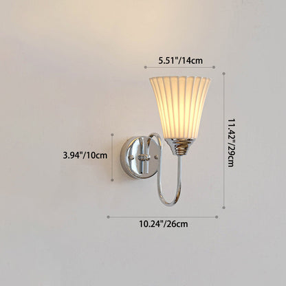 Vertical Grain Ceramic Iron 1-Light Wall Sconce Lamp