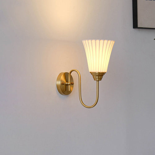 Vertical Grain Ceramic Iron 1-Light Wall Sconce Lamp