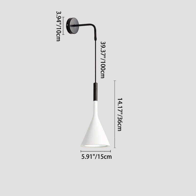 Hardware Resin Conical Shade 1-Light Wall Sconce Lamp
