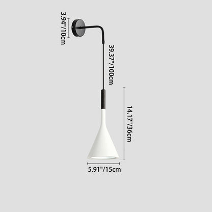 Hardware Resin Conical Shade 1-Light Wall Sconce Lamp